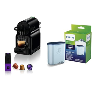 Nespresso De'Longhi EN 80.B Inissia, Hochdruckpumpe, Energiesparfunktion & Philips AquaClean Kalk- und Wasserfilter für Espressomaschine, Kein Entkalken bis 5000 Tassen, Einzelpack im Sale